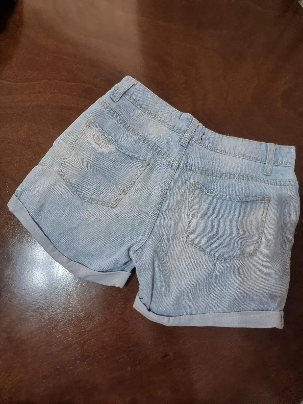 Mr Price Distressed Light Wash Denim Shorts