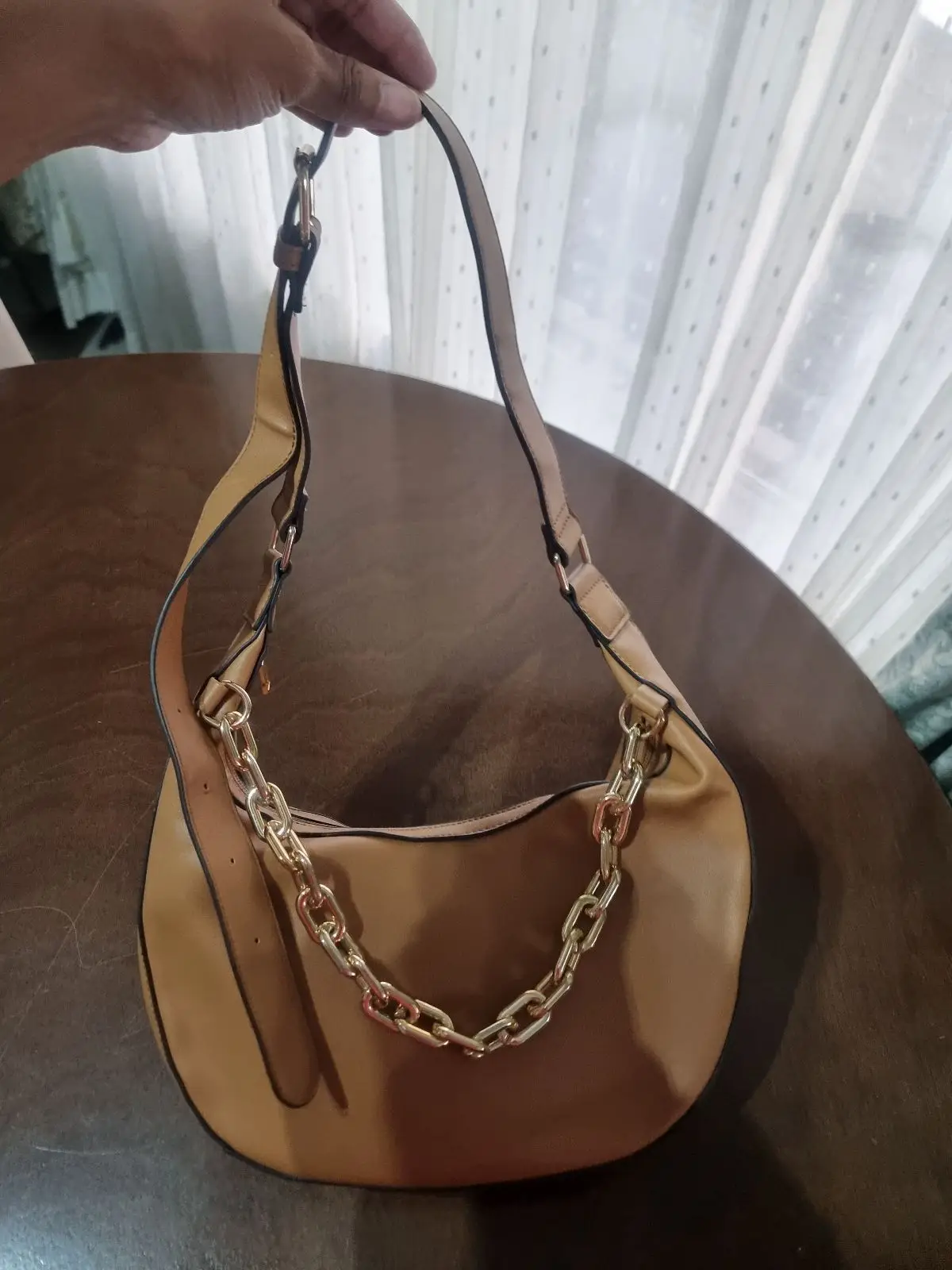 Foschini Tan Shoulder Bag with Gold Chain