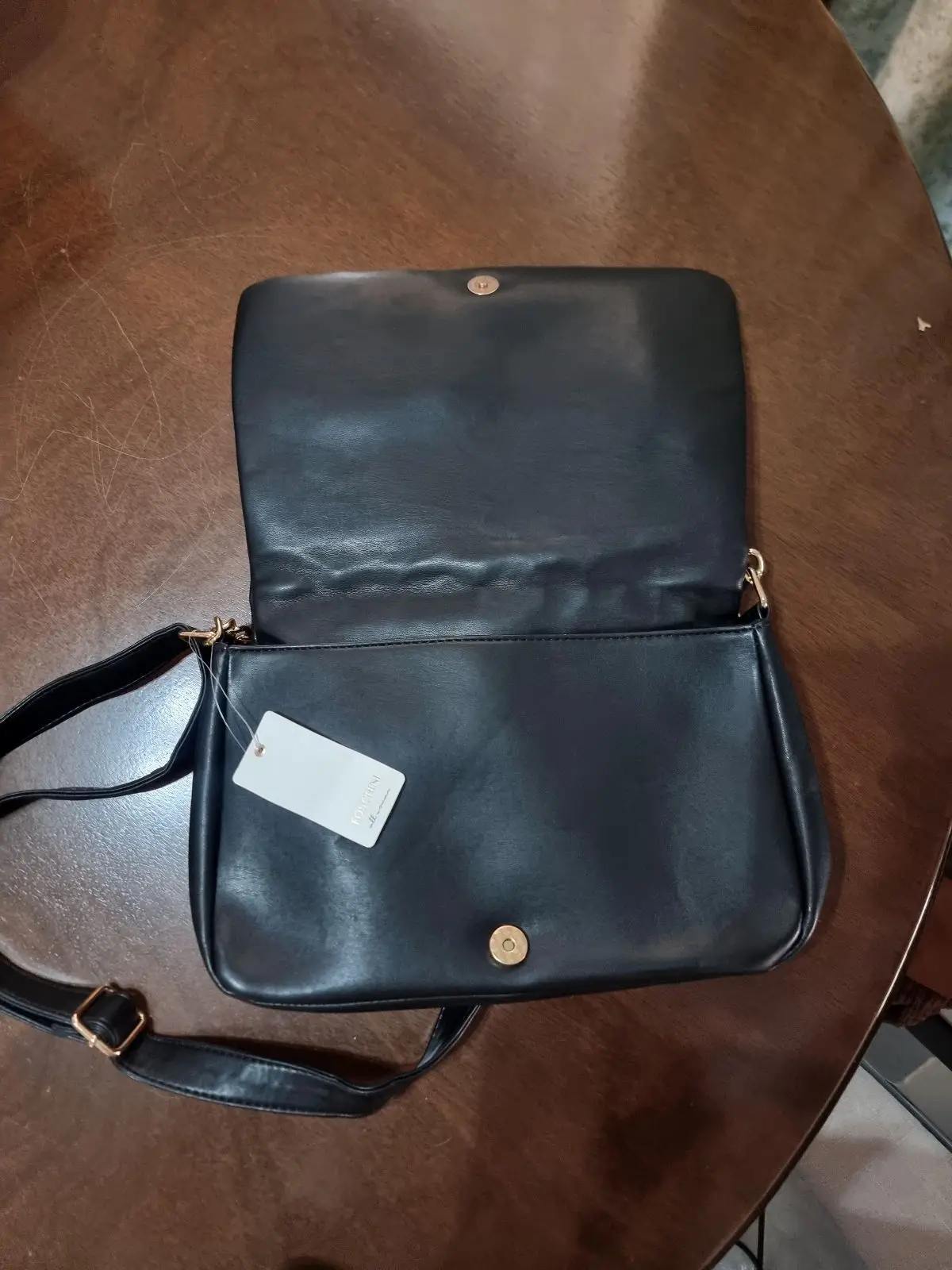 Foschini Black Quilted Shoulder Bag with Gold Chain