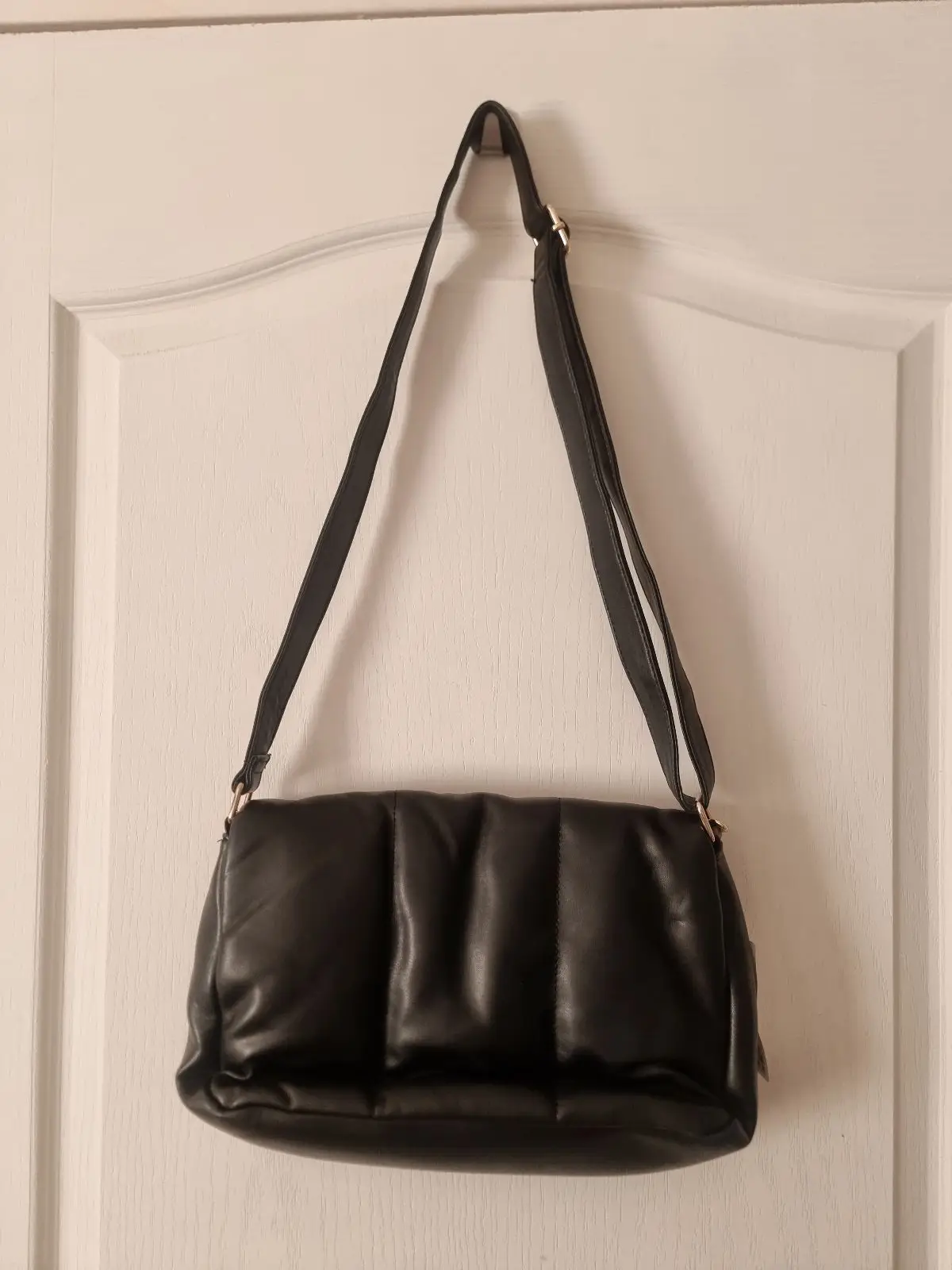 Foschini Black Quilted Shoulder Bag with Gold Chain