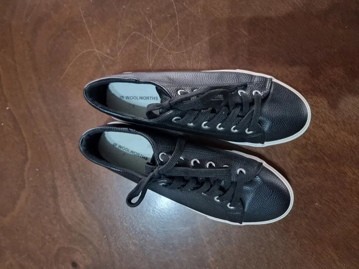 Woolworths Black Textured Sneakers Size 6