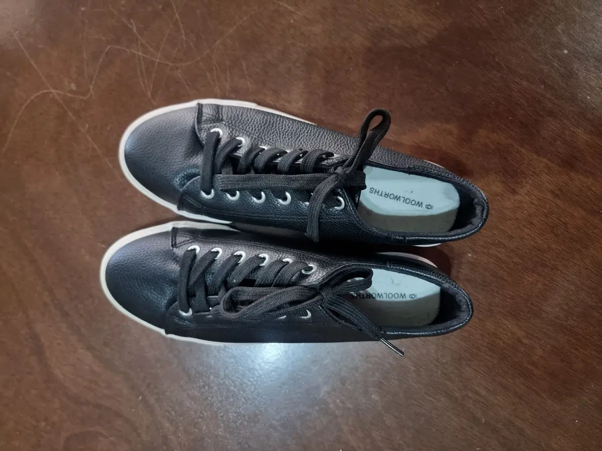 Woolworths Black Textured Sneakers Size 6