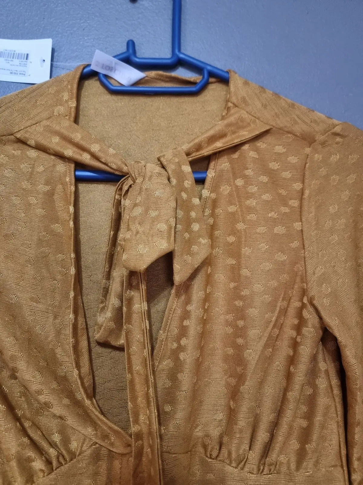 Foschini Mustard Yellow Long-Sleeve Tie-Neck Top