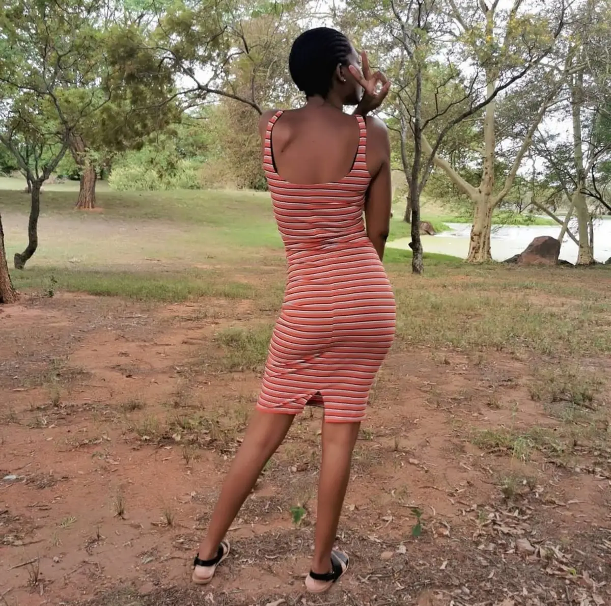 Cotton On Striped Midi Dress