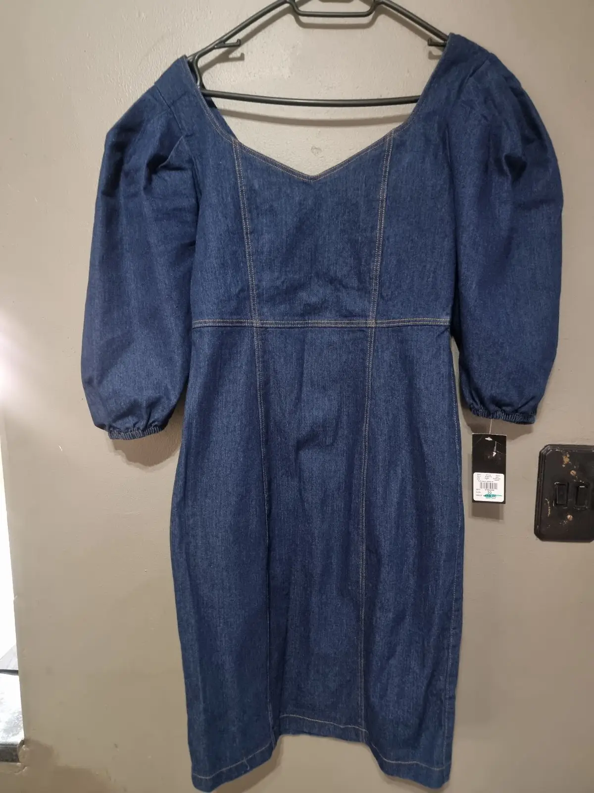 Identity Denim Puff Sleeve Mini Dress