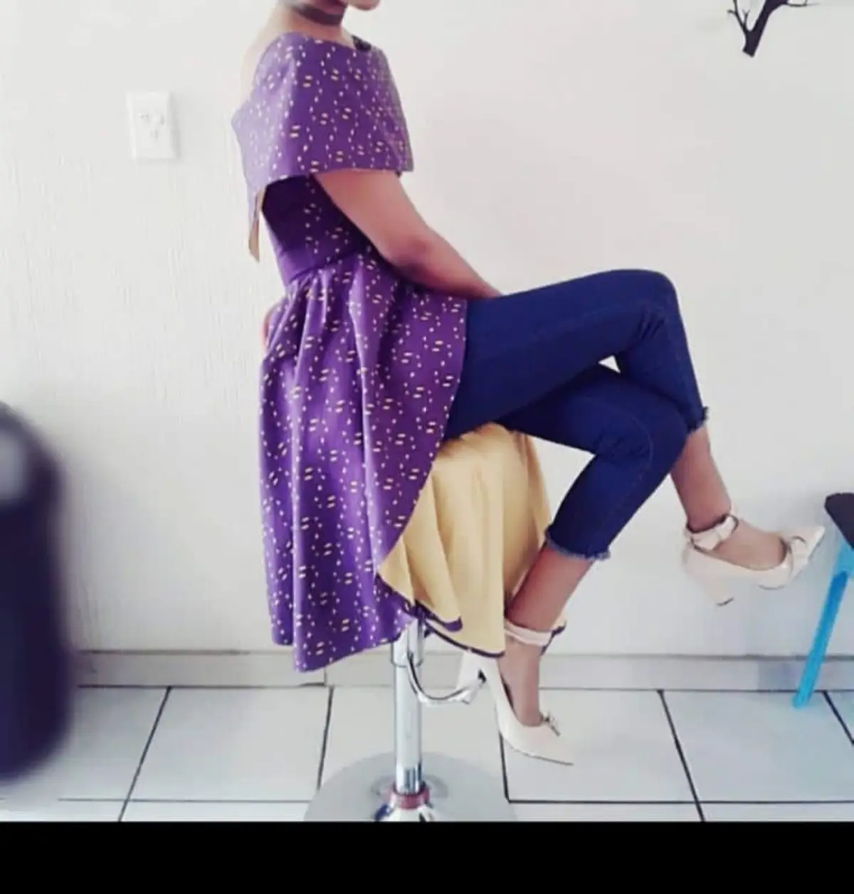 YDE Purple High-Low Print Top