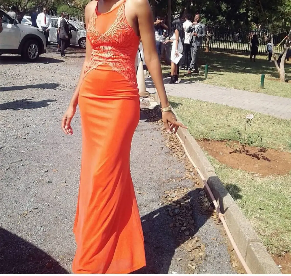 YDE Orange Long Evening Dress