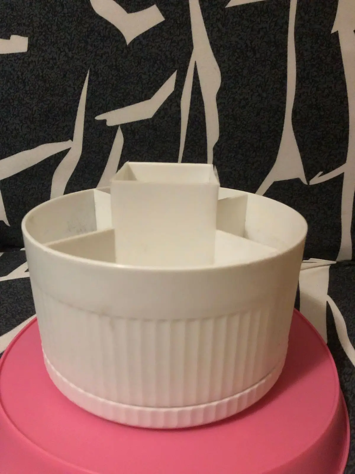 White Plastic Rotating Organizer Caddy