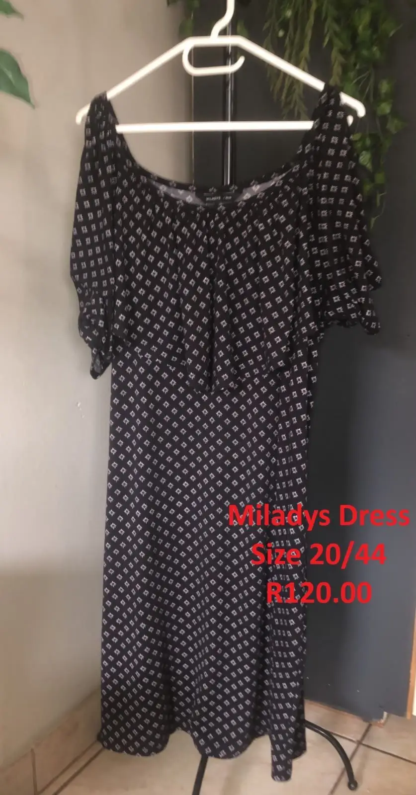 Miladys Black Printed Midi Dress