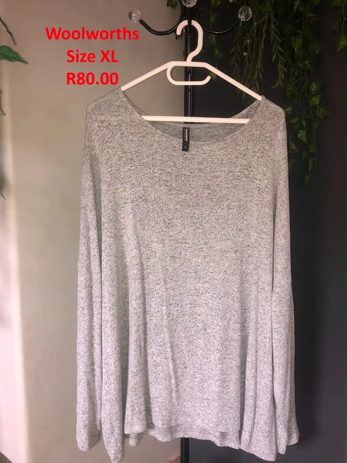 Woolworths Grey Marled Long Sleeve Top