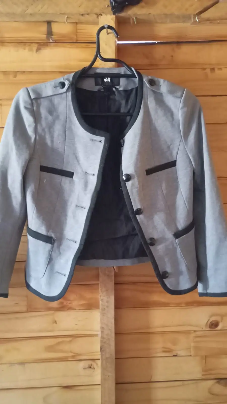 H&M Grey Jacket with Black Trim