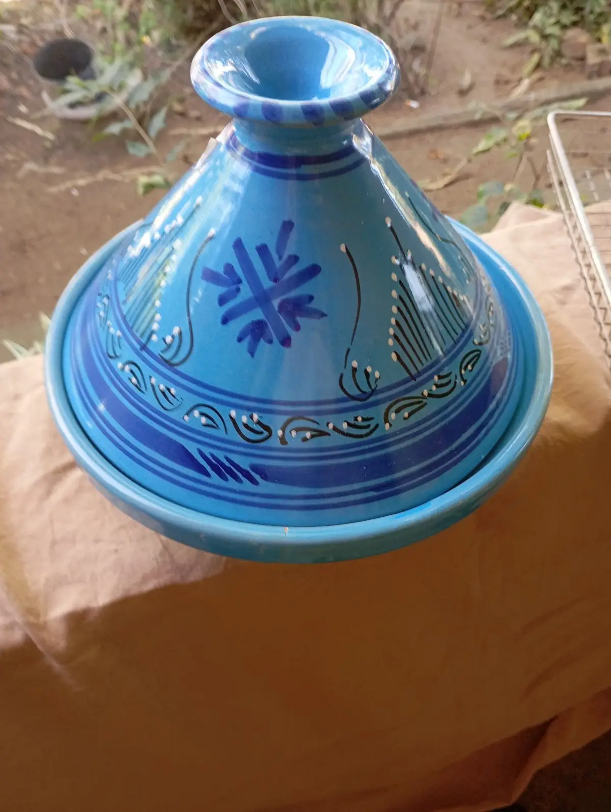 Blue Ceramic Tagine Cooking Pot