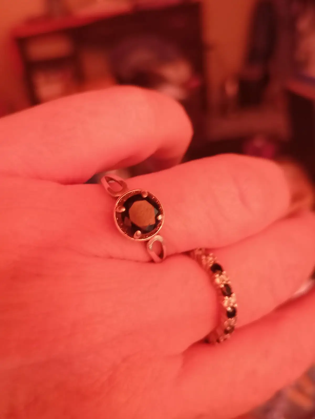 Silver Ring with Dark Stone