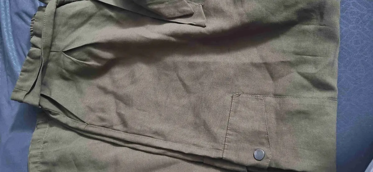 Olive Green High-Waisted Belted Trousers