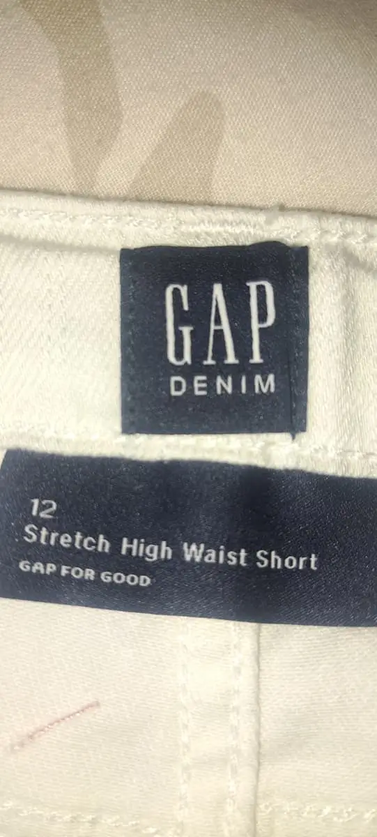 Ladies white denim short
