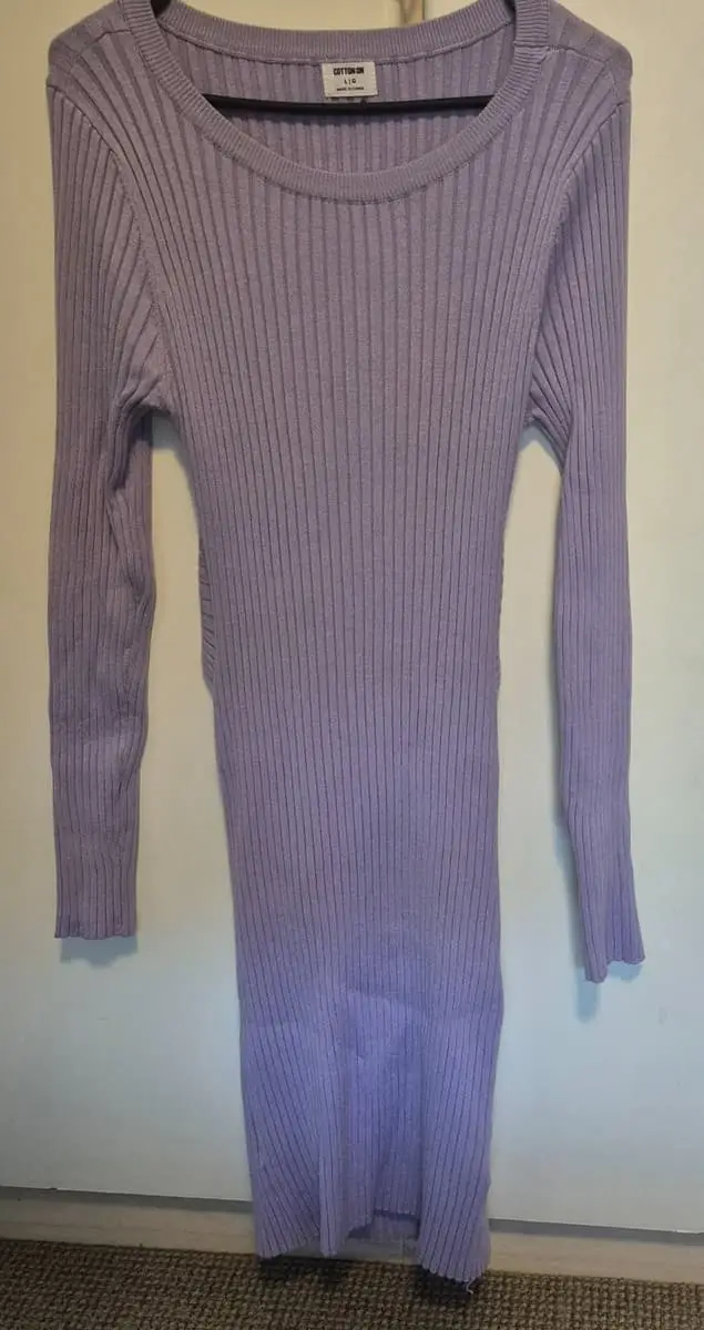Cotton On Lilac Ribbed Cut-Out Midi Dress