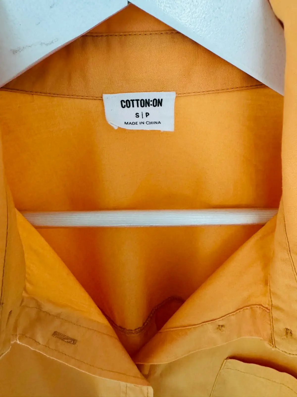 Cotton On Orange Long Sleeve Button Down Shirt