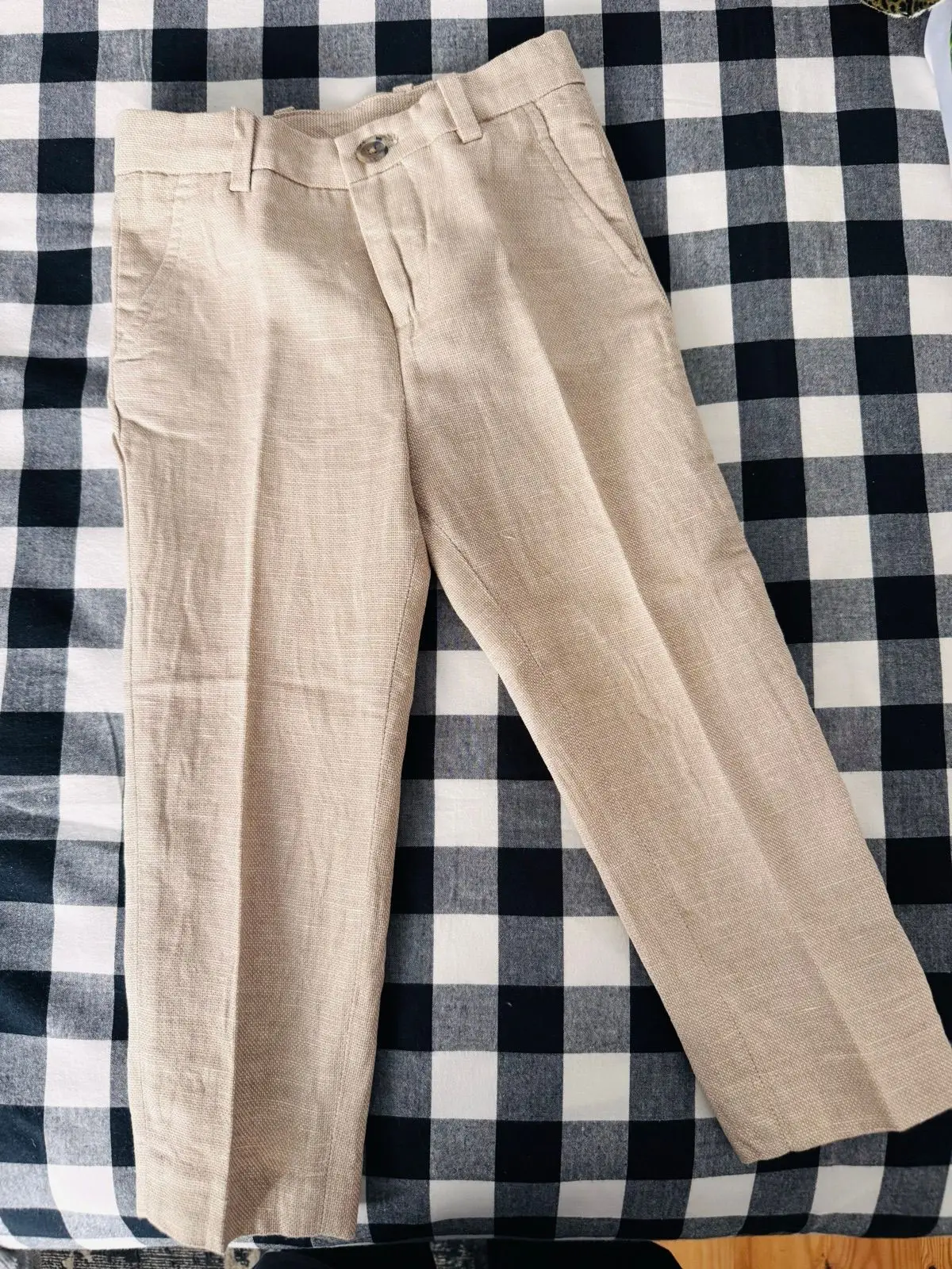 H&M Beige Linen Trousers 2-3 Years