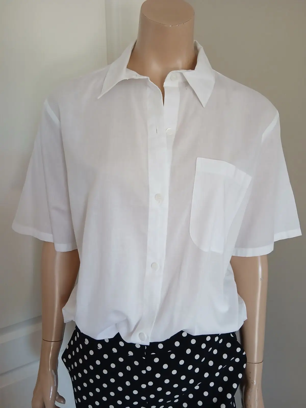 H&M White Short Sleeve Button Up Shirt