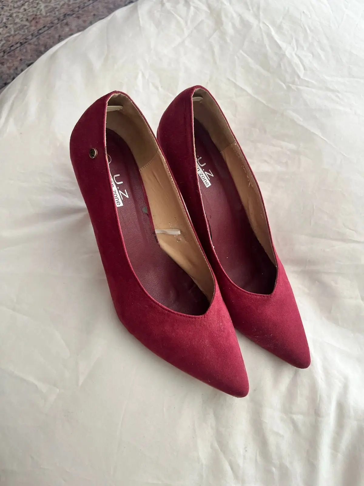 Shoe Zone Red Pointed Toe Heels Size 6
