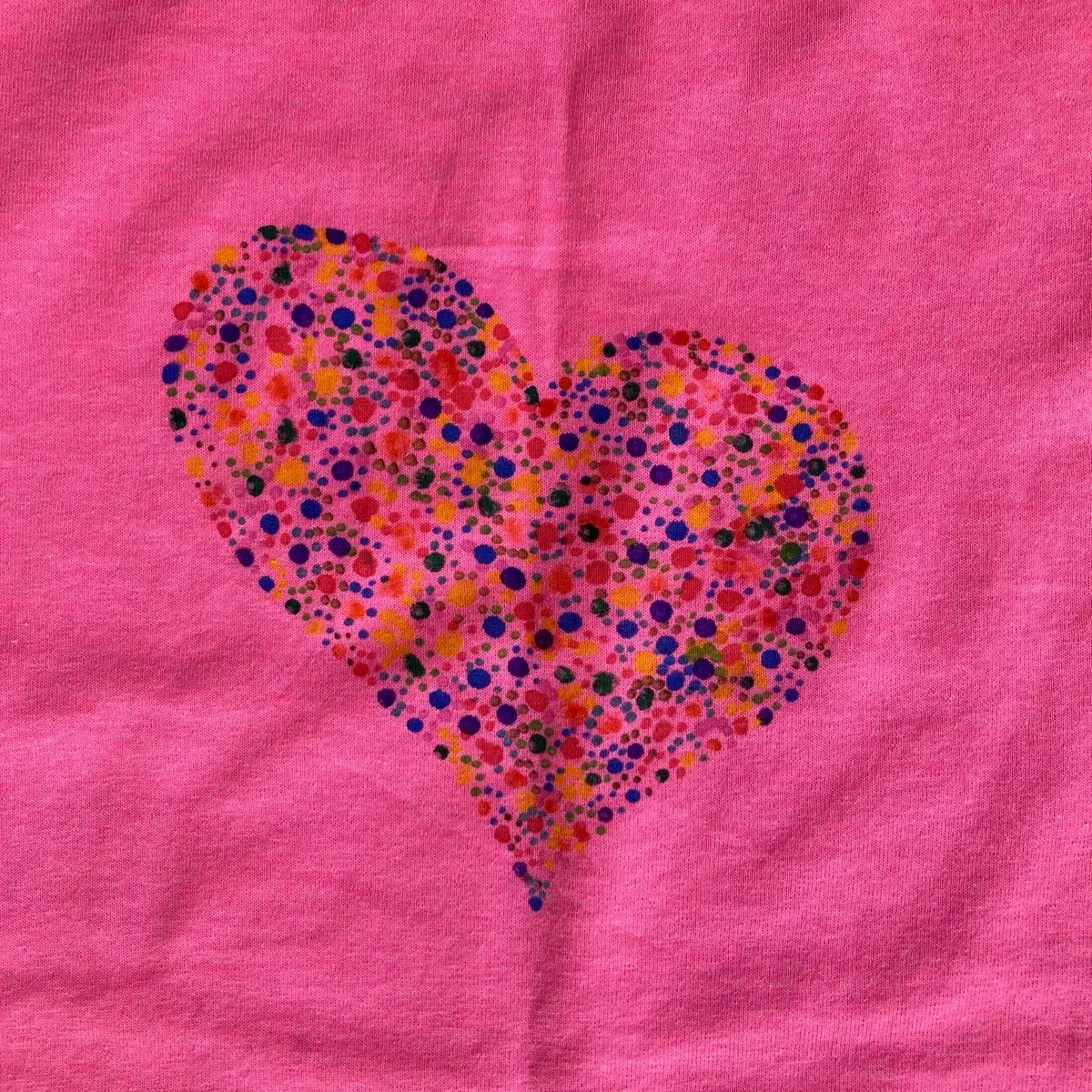 Gildan Pink T-Shirt with Custom Painted Heart and Collar