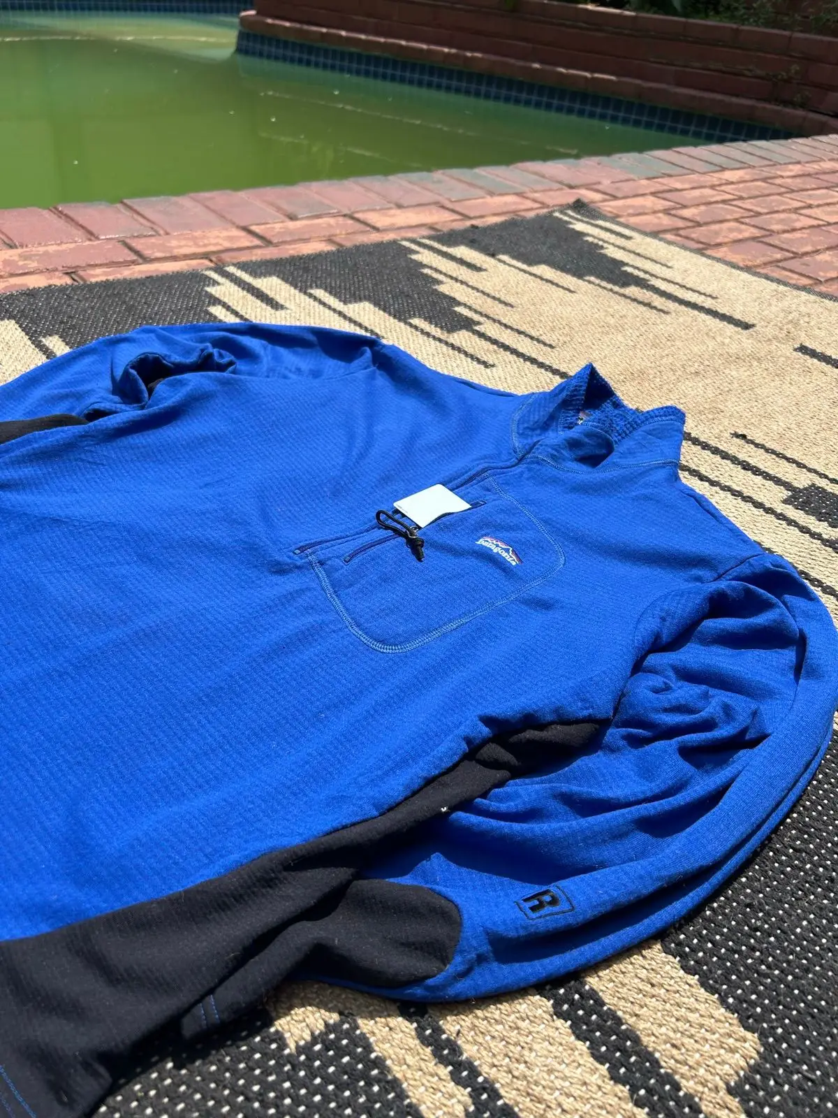Patagonia Blue Zip Neck Pullover