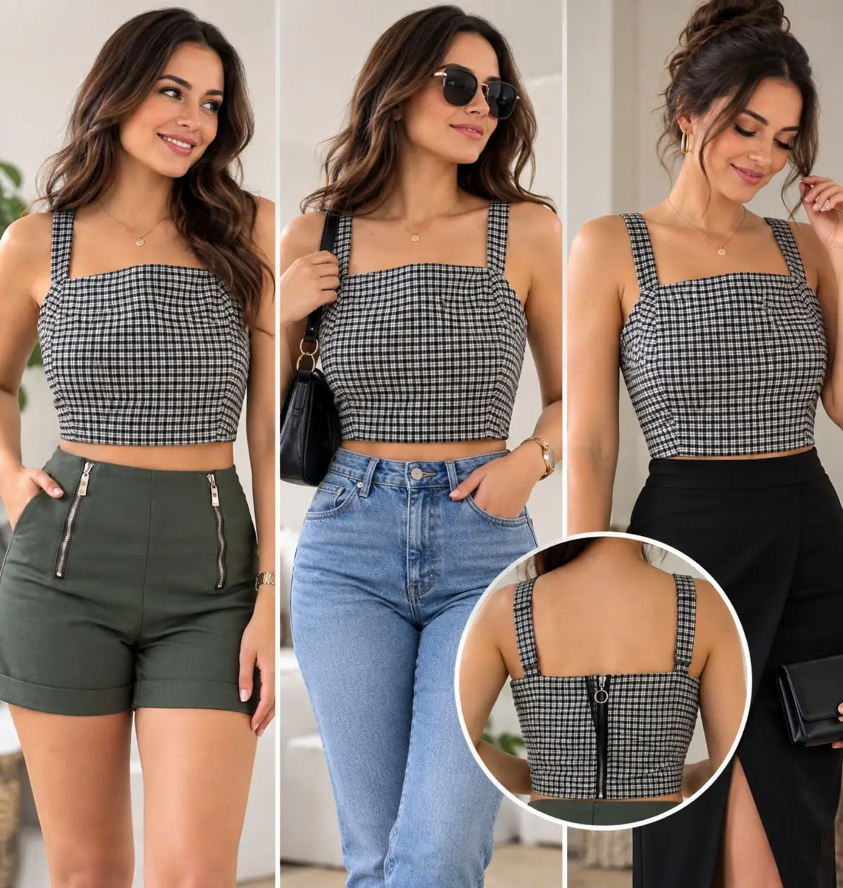 Cotton On Gingham Crop Top