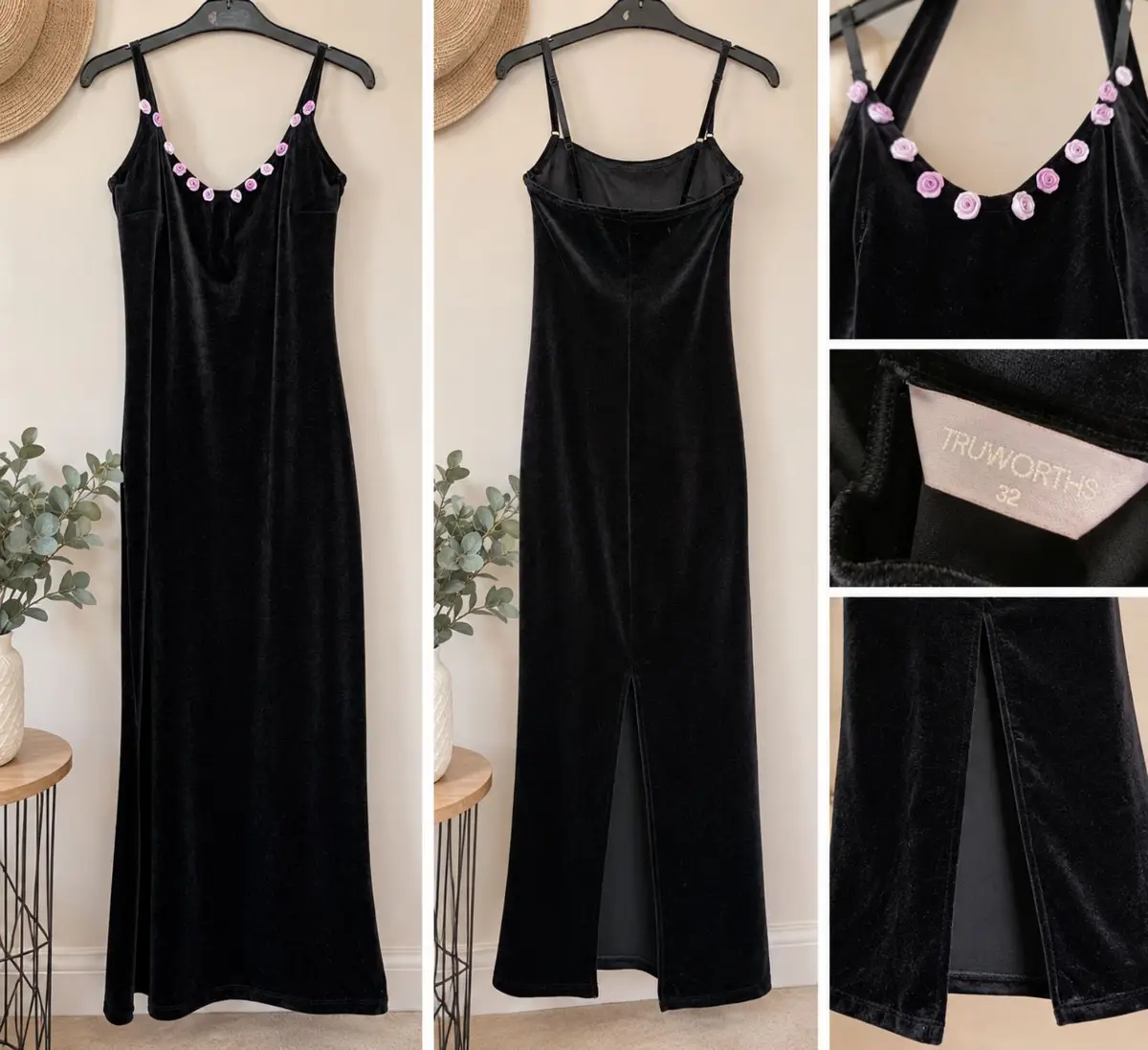 Truworths Black Velvet Maxi Dress