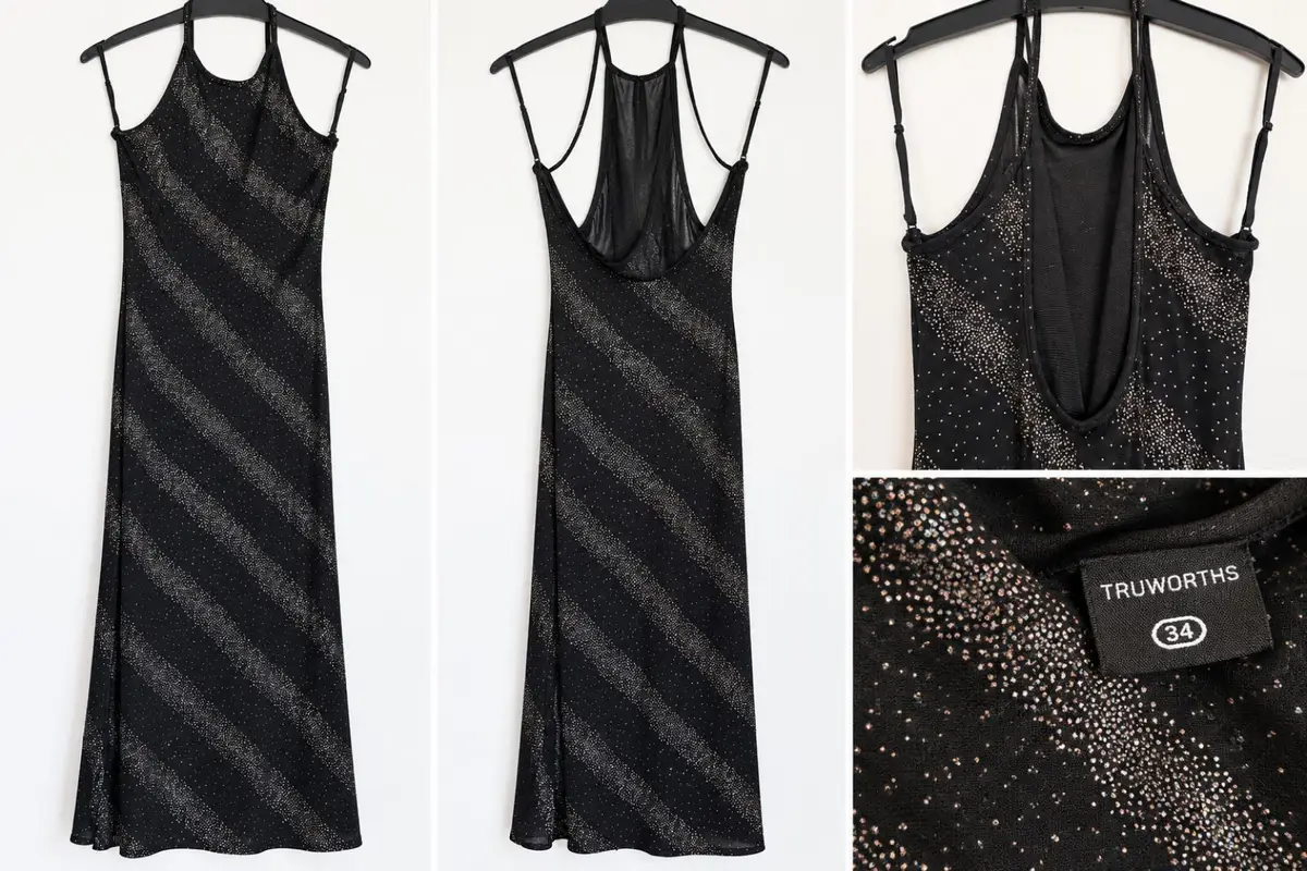Truworths Black and Silver Glitter Maxi Dress