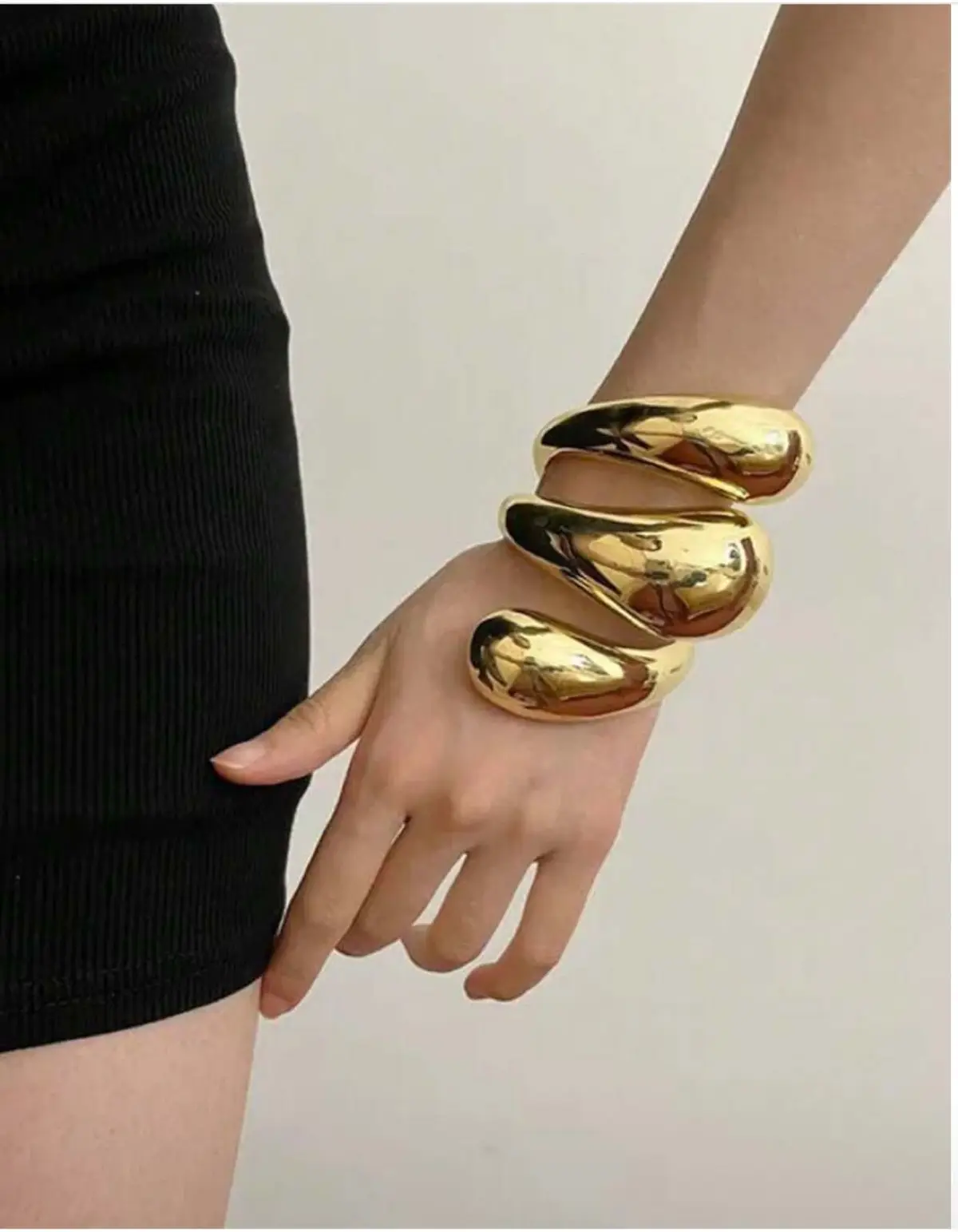 Chunky Gold Coiled Statement Bangle