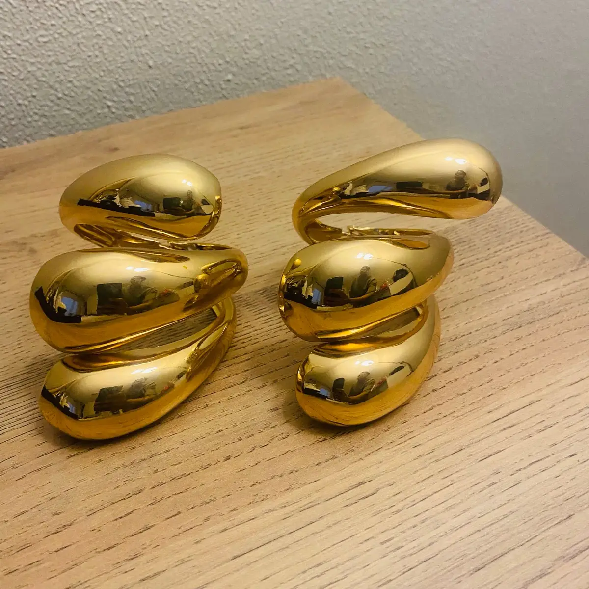 Chunky Gold Coiled Statement Bangle