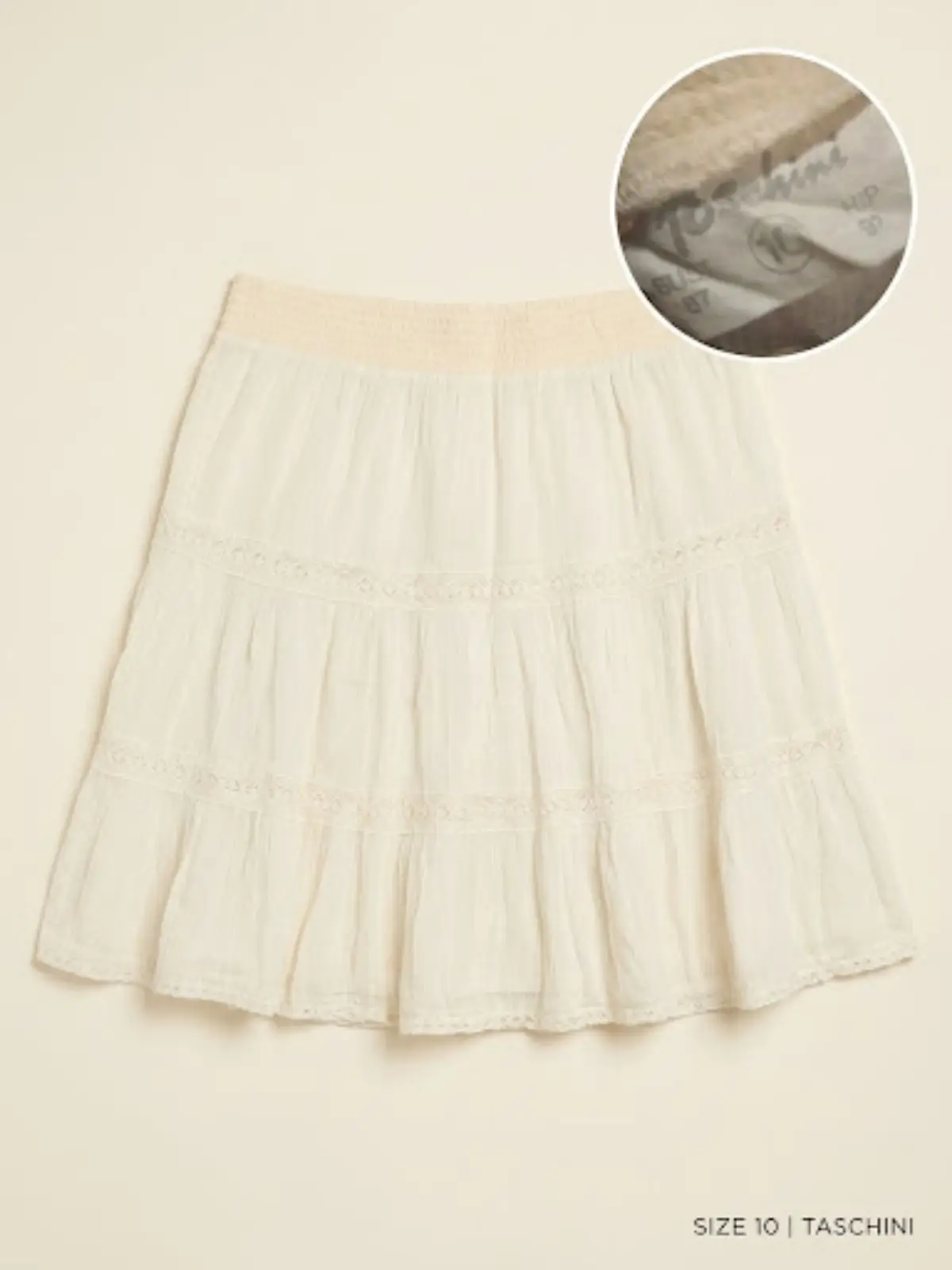 Foschini Cream Tiered Skirt Size 10