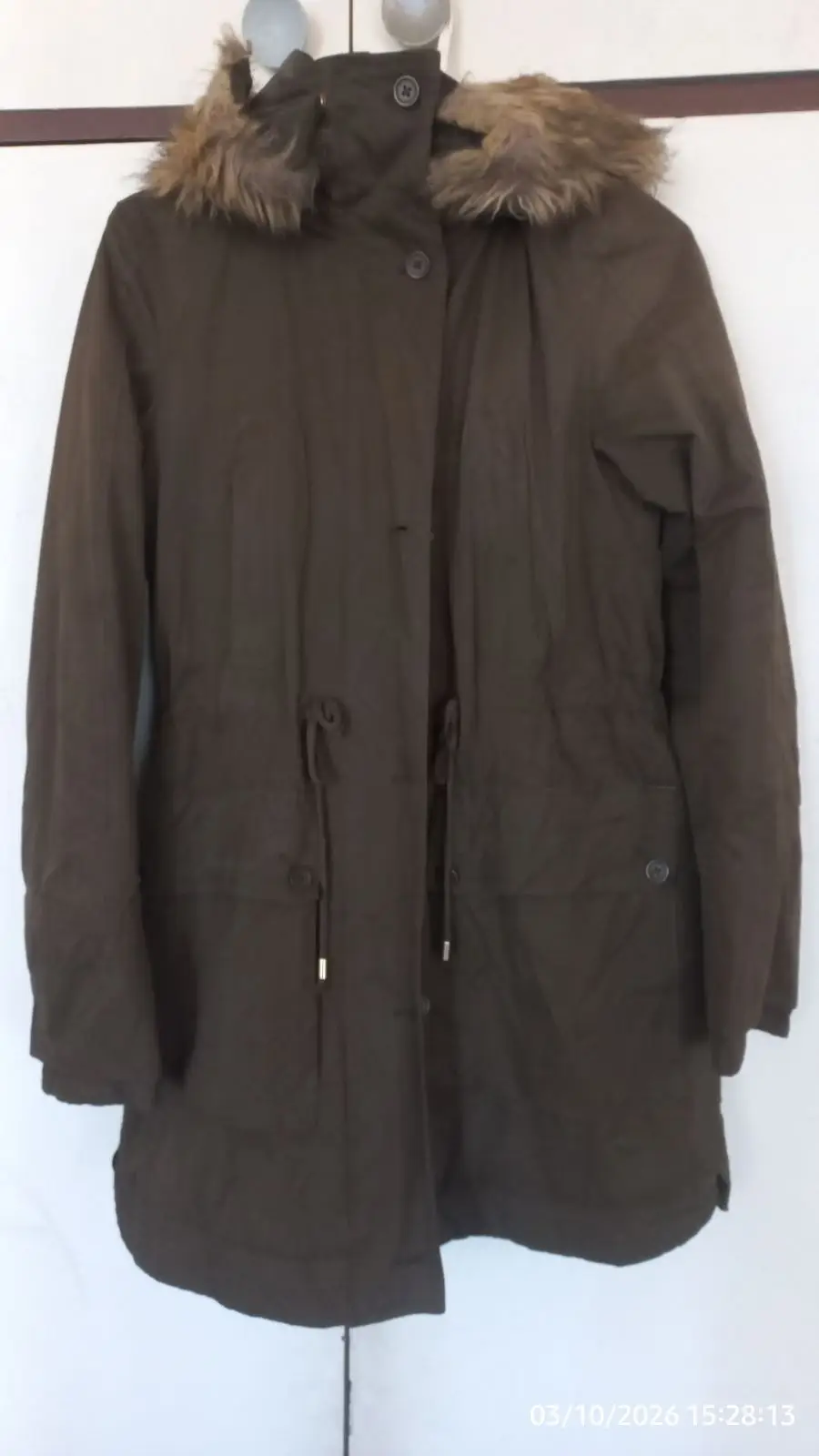 Zara Brown Hooded Parka Coat