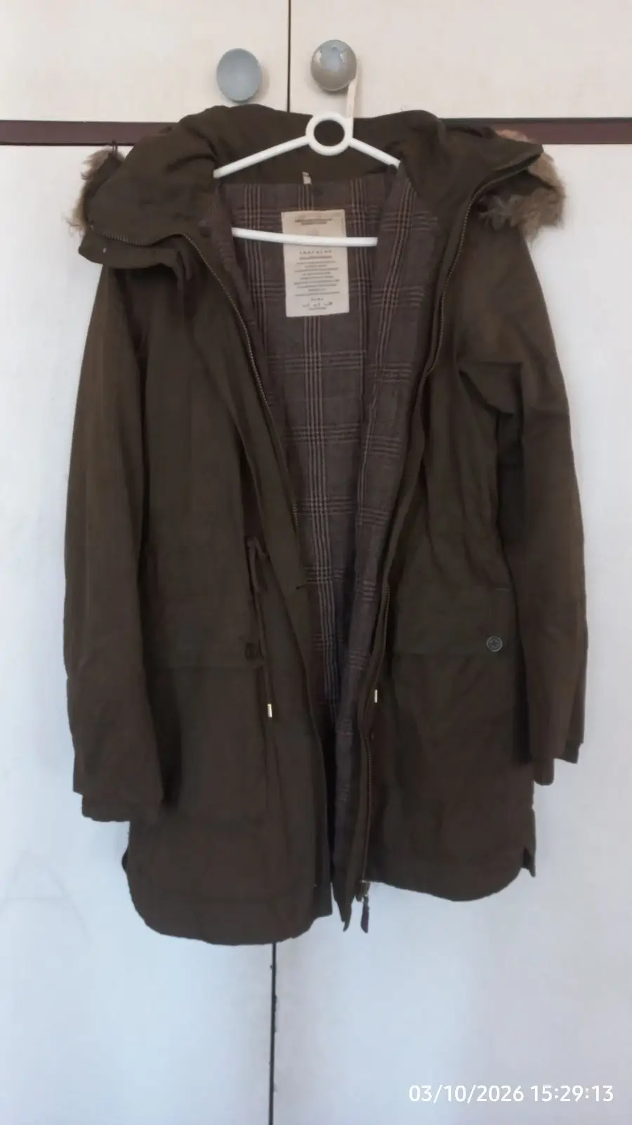 Zara Brown Hooded Parka Coat