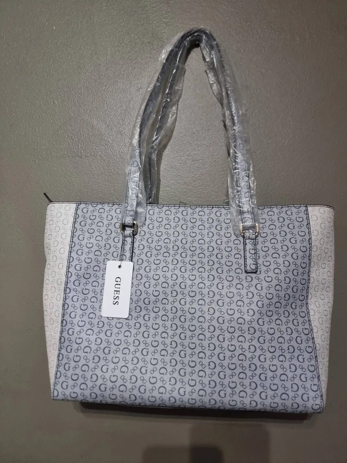 Guess Monogram Tote Bag Blue