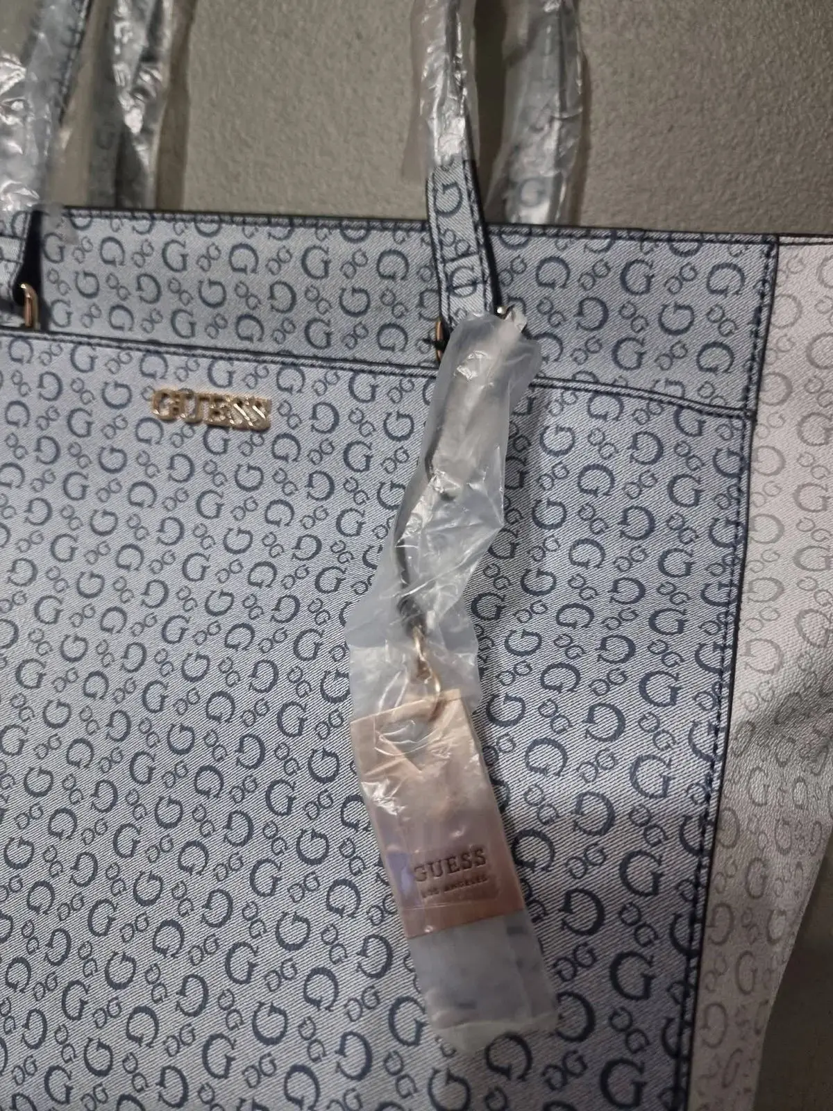 Guess Monogram Tote Bag Blue