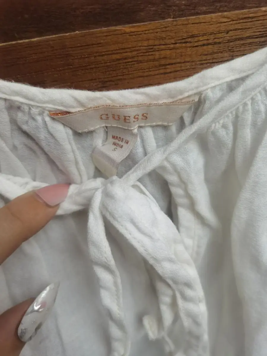 Guess White Off-The-Shoulder Cotton Top