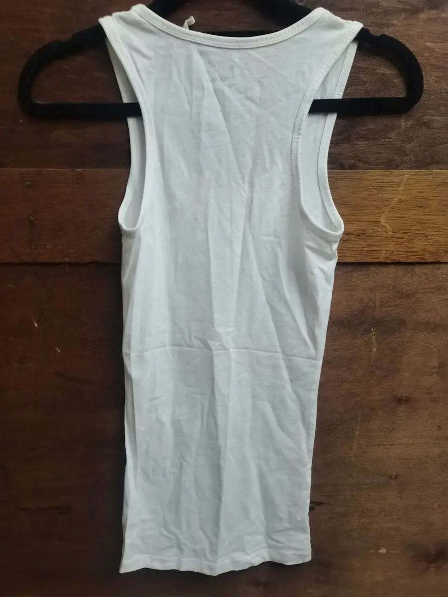 Guess Rhinestone Logo White Tank Top