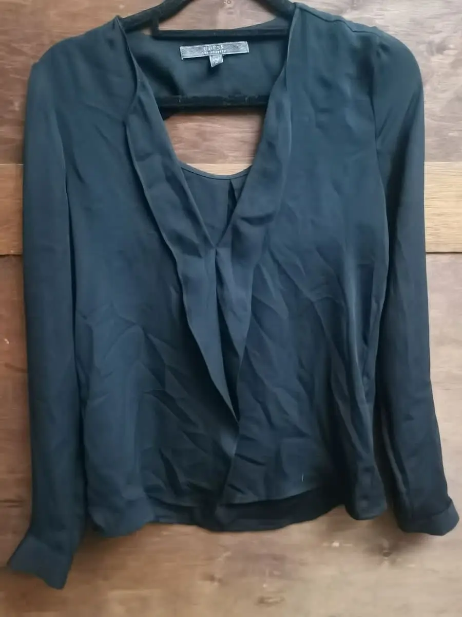 Guess Black Long Sleeve Blouse
