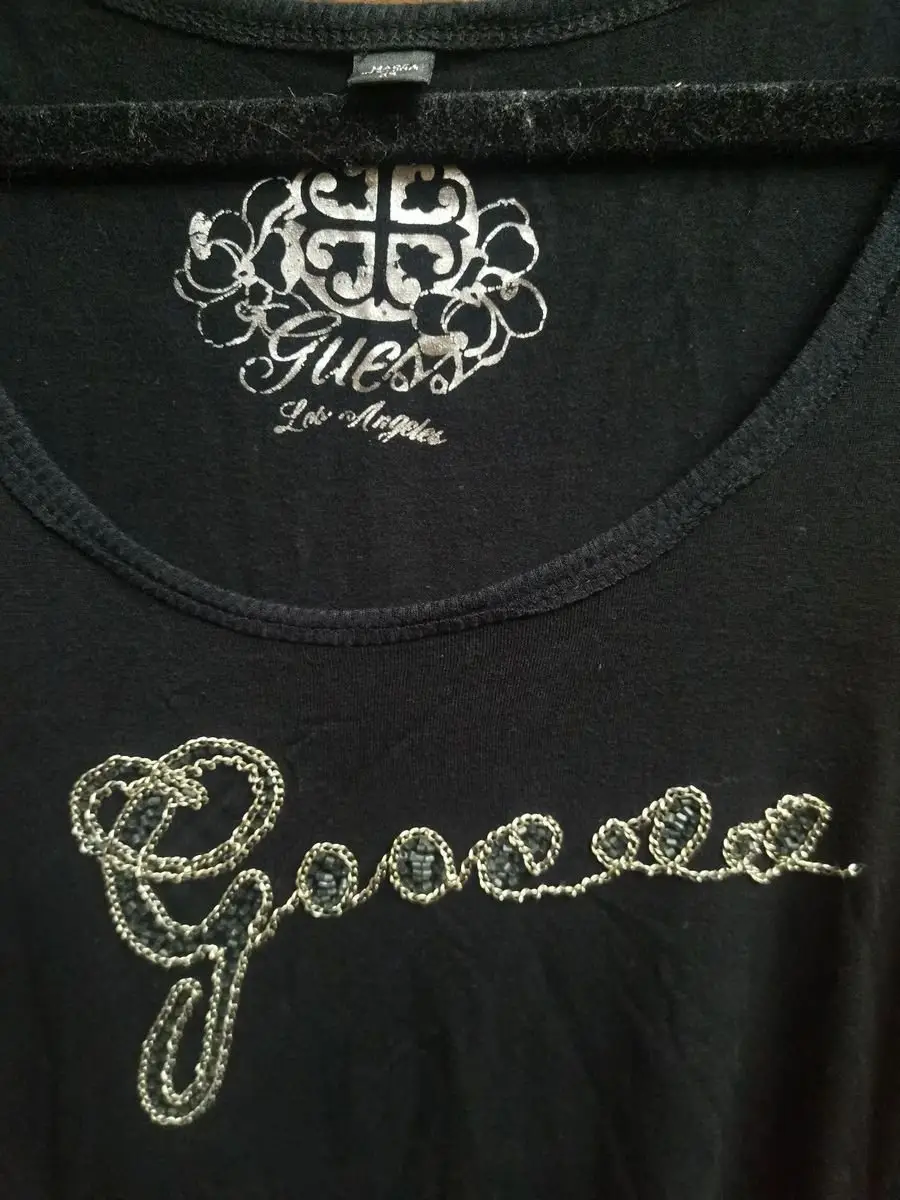 Guess Los Angeles Black Laced Tank Top