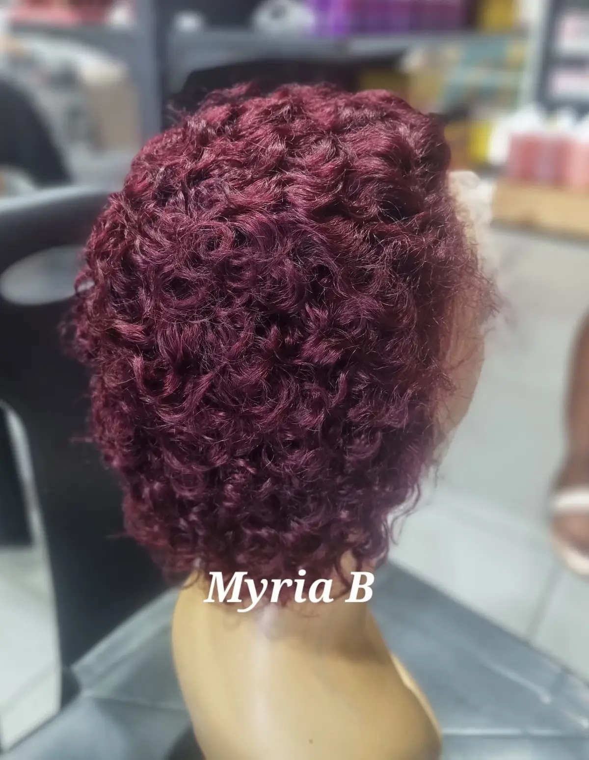 Burgundy Short Curly Lace Front Wig