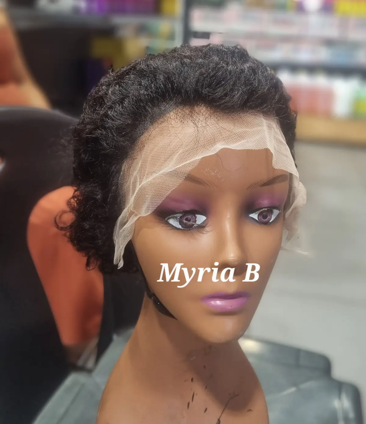 Curly Lace Front Wig Short Black