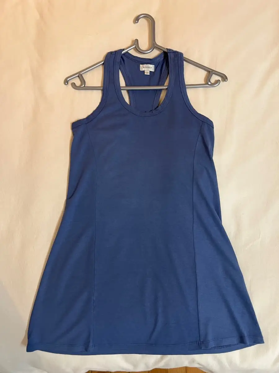 Poetry Blue Yoga Tank Top with Lotus Detail – Size 12