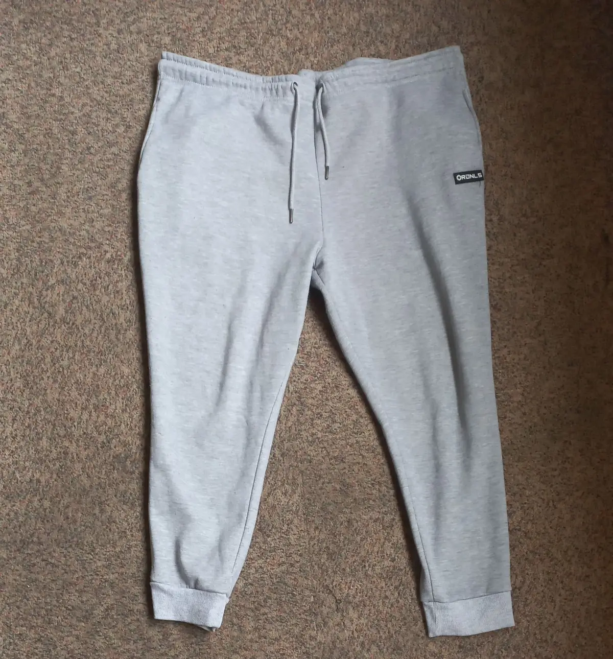 Grey Fleece Joggers with Drawstring Waist