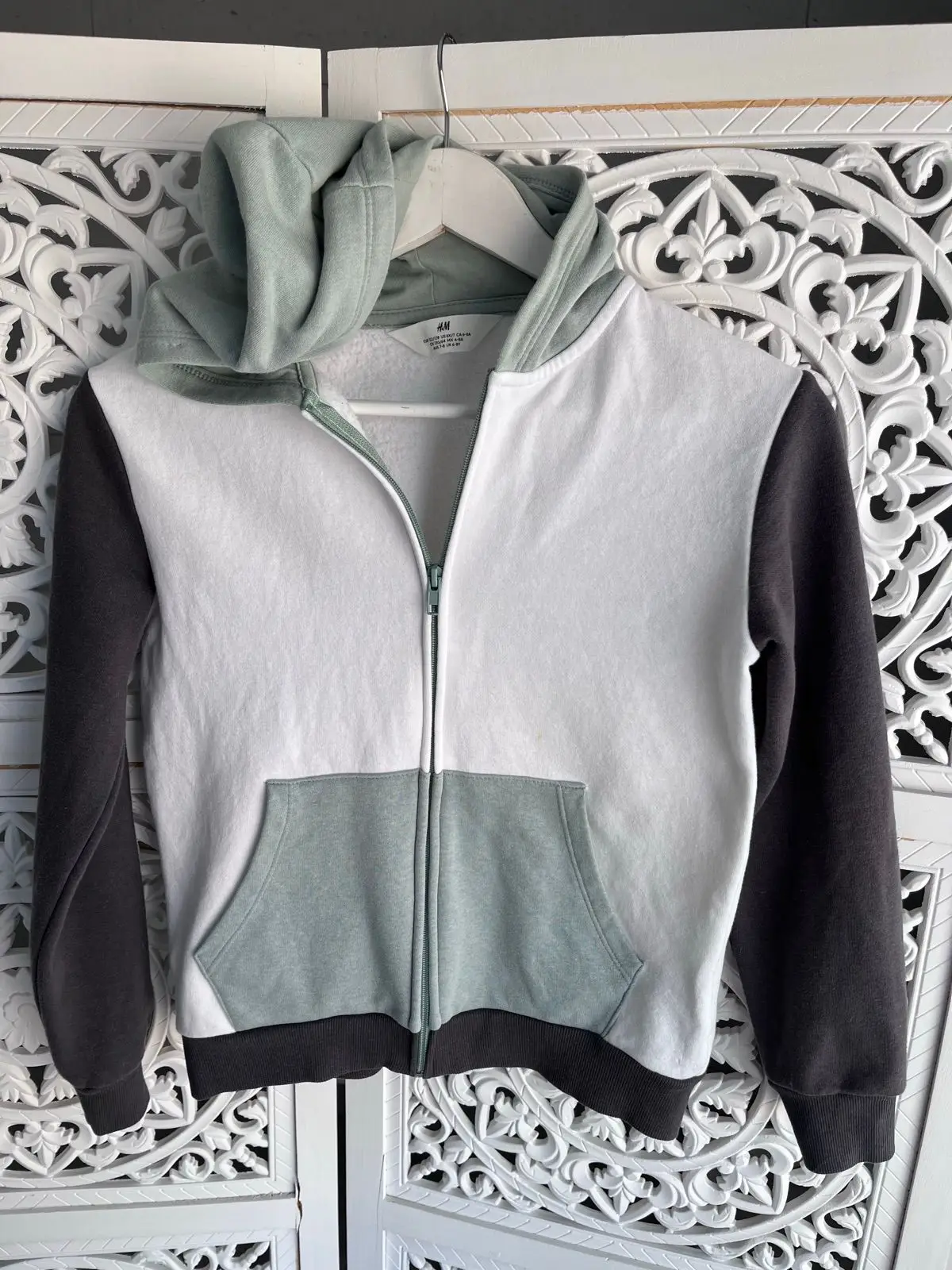 H&M Colorblock Zip-Up Hoodie 6-8Y