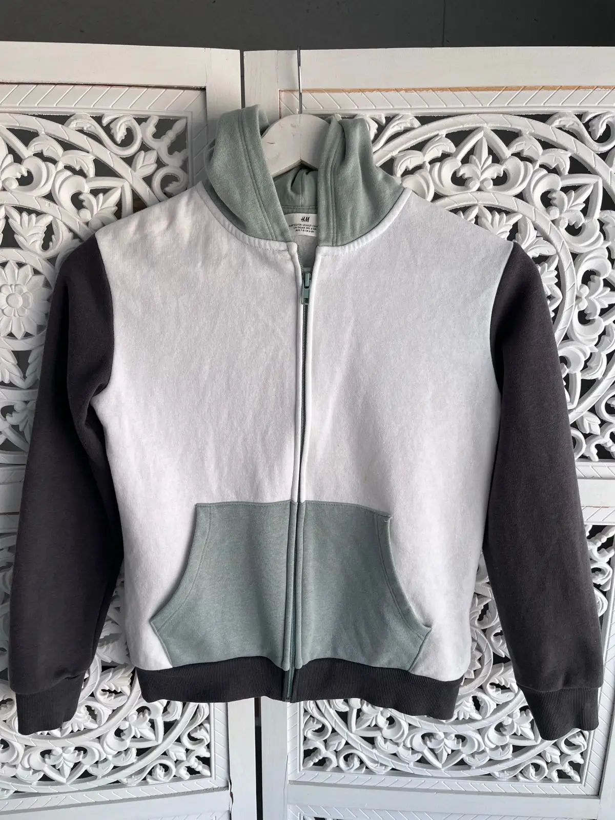 H&M Colorblock Zip-Up Hoodie 6-8Y