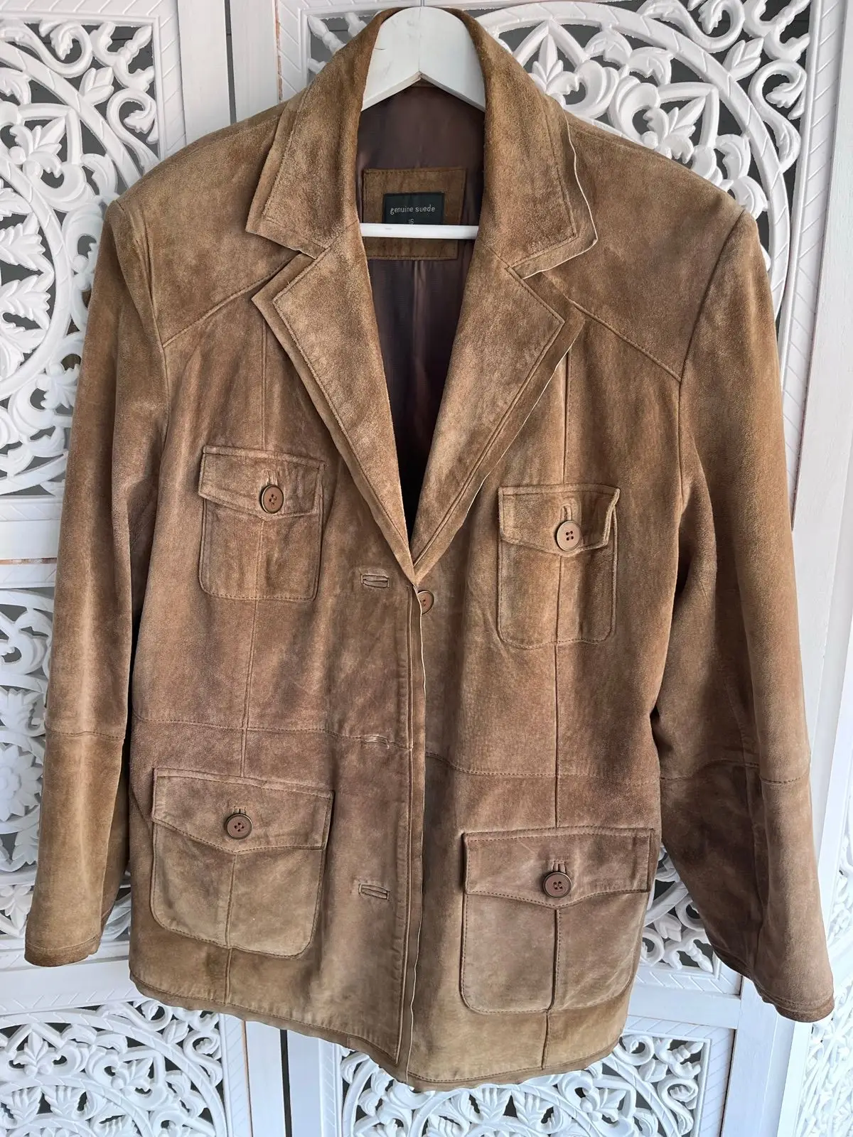 Woolworths Genuine Suede Brown Jacket Size 16