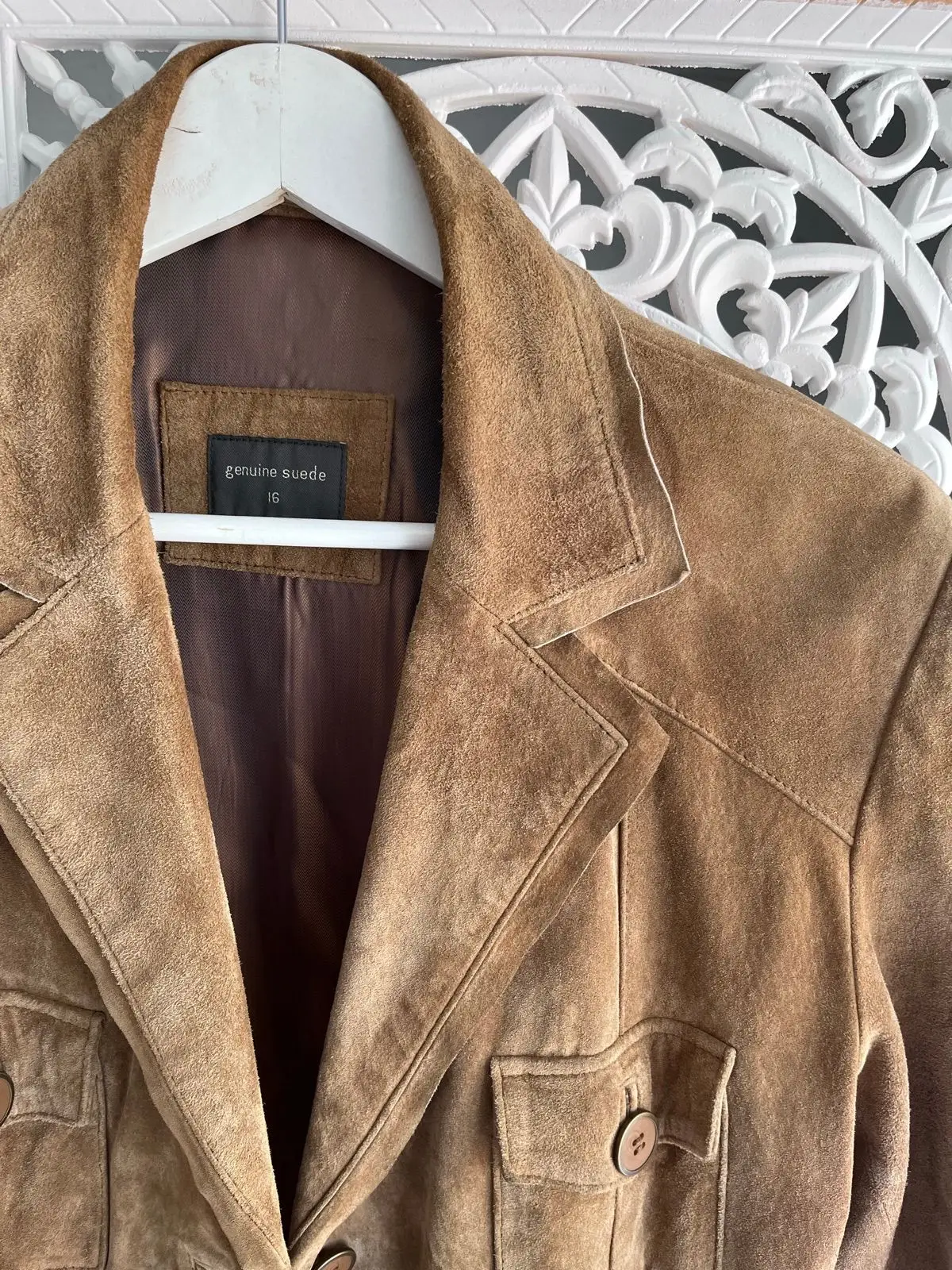 Woolworths Genuine Suede Brown Jacket Size 16