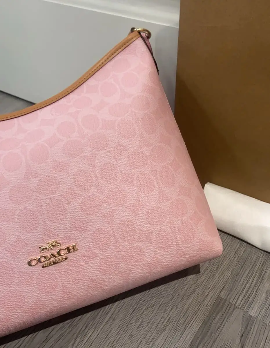 Pink coach shoulder bag