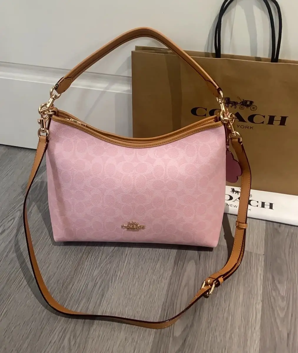 Pink coach shoulder bag